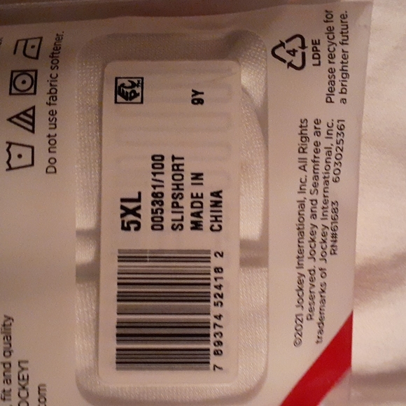 Jockey Non-Compression Slip Short - White - Picture 4 of 4